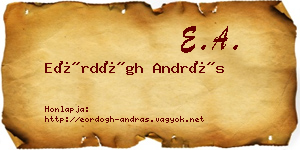 Eördögh András névjegykártya